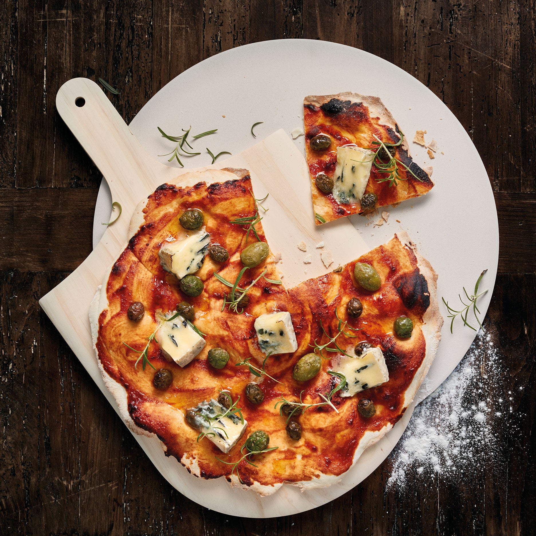 Pizzastein mit Schieber